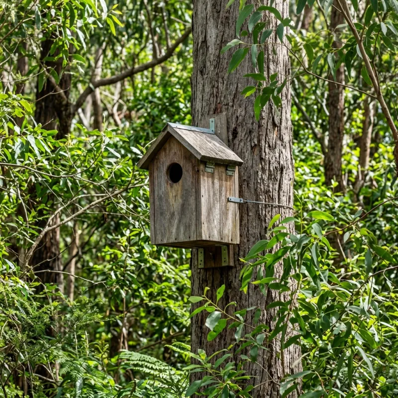 Animal nesting box installed as a humane alternative to a Aberfeldie roof cavity